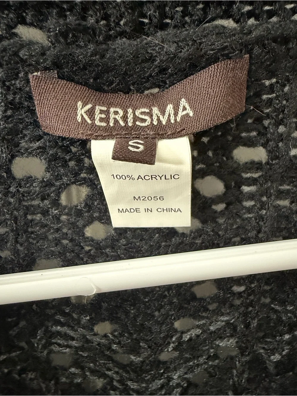 Women's Black and Charcoal Open Knit waterfall Cardigan Sweater! Size small!